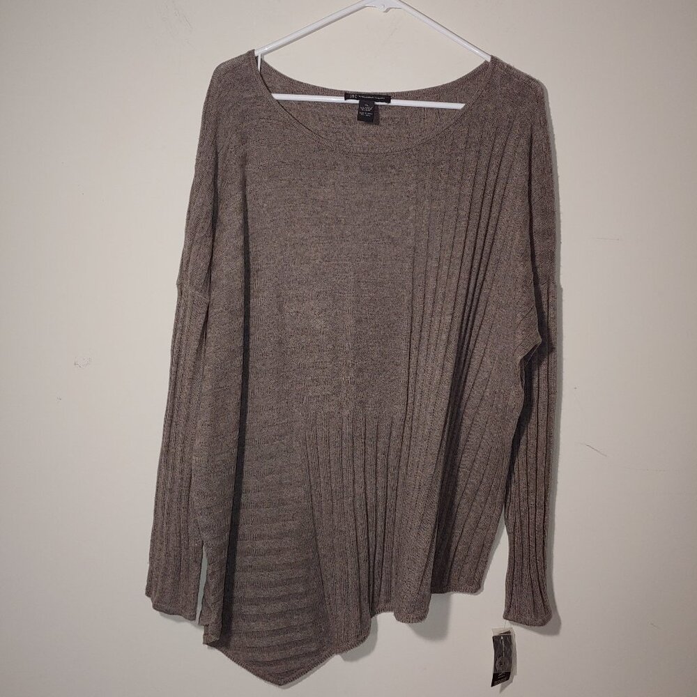 Inc International Concepts Asymmetrical Tunic Sweater Size XL Tan